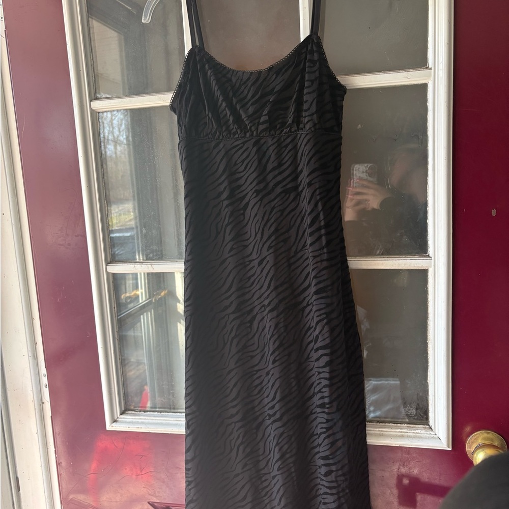 Black Zebra Print Dress